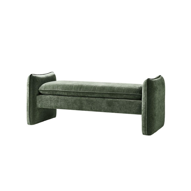 Donna Modern Chenille Fabric Upholstered Bench|ARTFUL LIVING DESIGN-GREEN