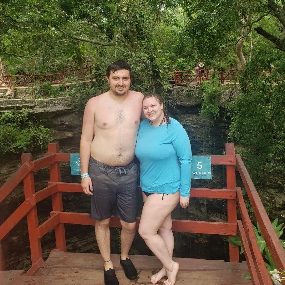 We love going on adventures with each other.  Like swimming in cenotes in Mexico!