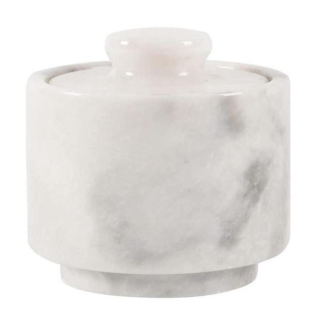 Marblous Krafts stylish marble sugar dispenser 3.5 oz salt cellar, salt container and marble décor 3" X 3" Kitchen décor and Salt Pepper Bowls salt dispenser (White)