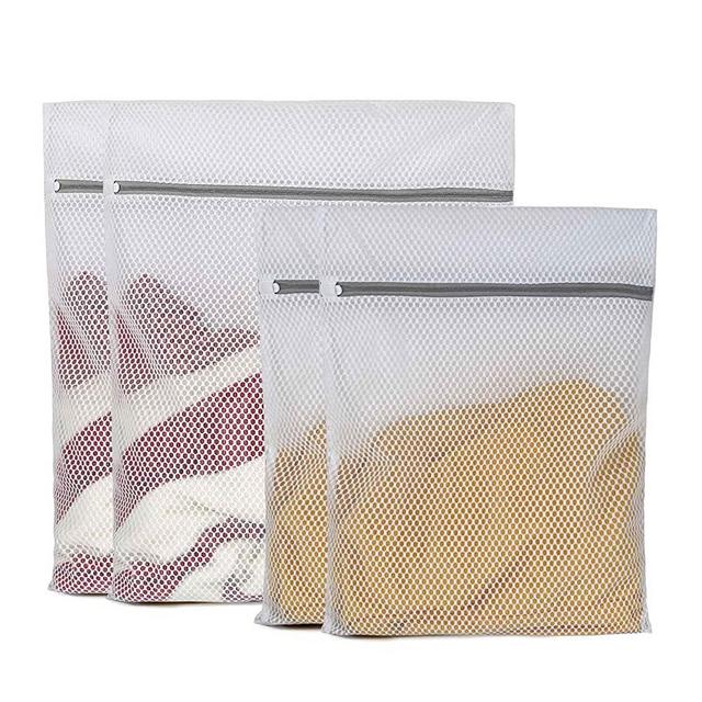 Extra Large 4Pcs Durable Honeycomb Mesh Wash Laundry Bag(2 Extra Large + 2 Large) 125gsm Net Fabric Reusable Delicate Bags