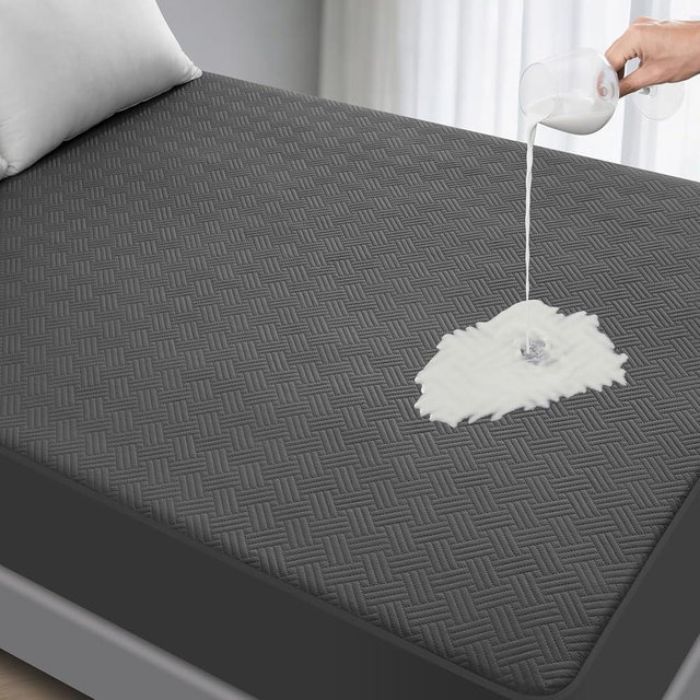 GOPOONY Waterproof Mattress Protector Queen Size - Breathable, Noiseless, Ultra-Soft Bed Cover, Mattress Pad Cover with Deep Stretchable Pockets 8"-21" (Gray)