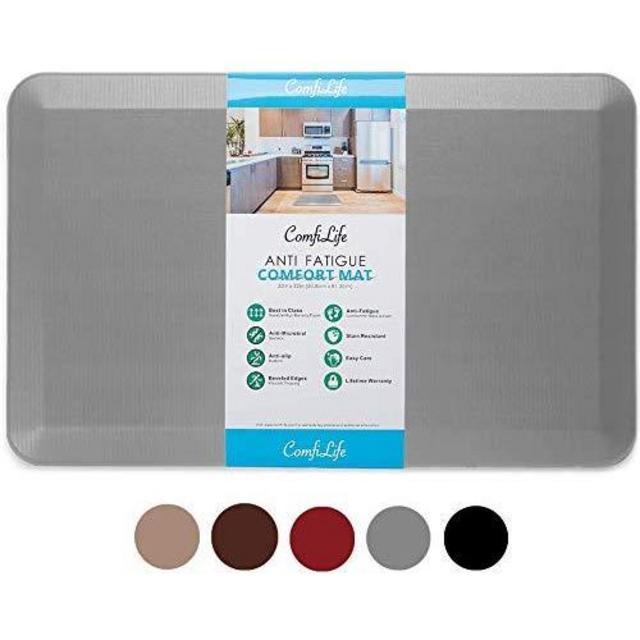 ComfiLife Anti Fatigue Floor Mat – 3/4 Inch Thick Perfect Kitchen Mat, Standing Desk Mat – Comfort at Home, Office, Garage – Durable – Stain Resistant – Non-Slip Bottom – Gray, 20x32 Inch