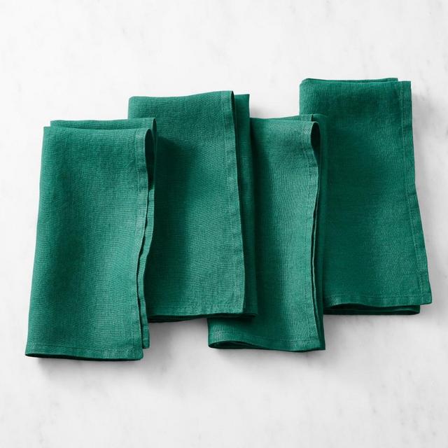 Washed linenNapkin S/4Hunter Green