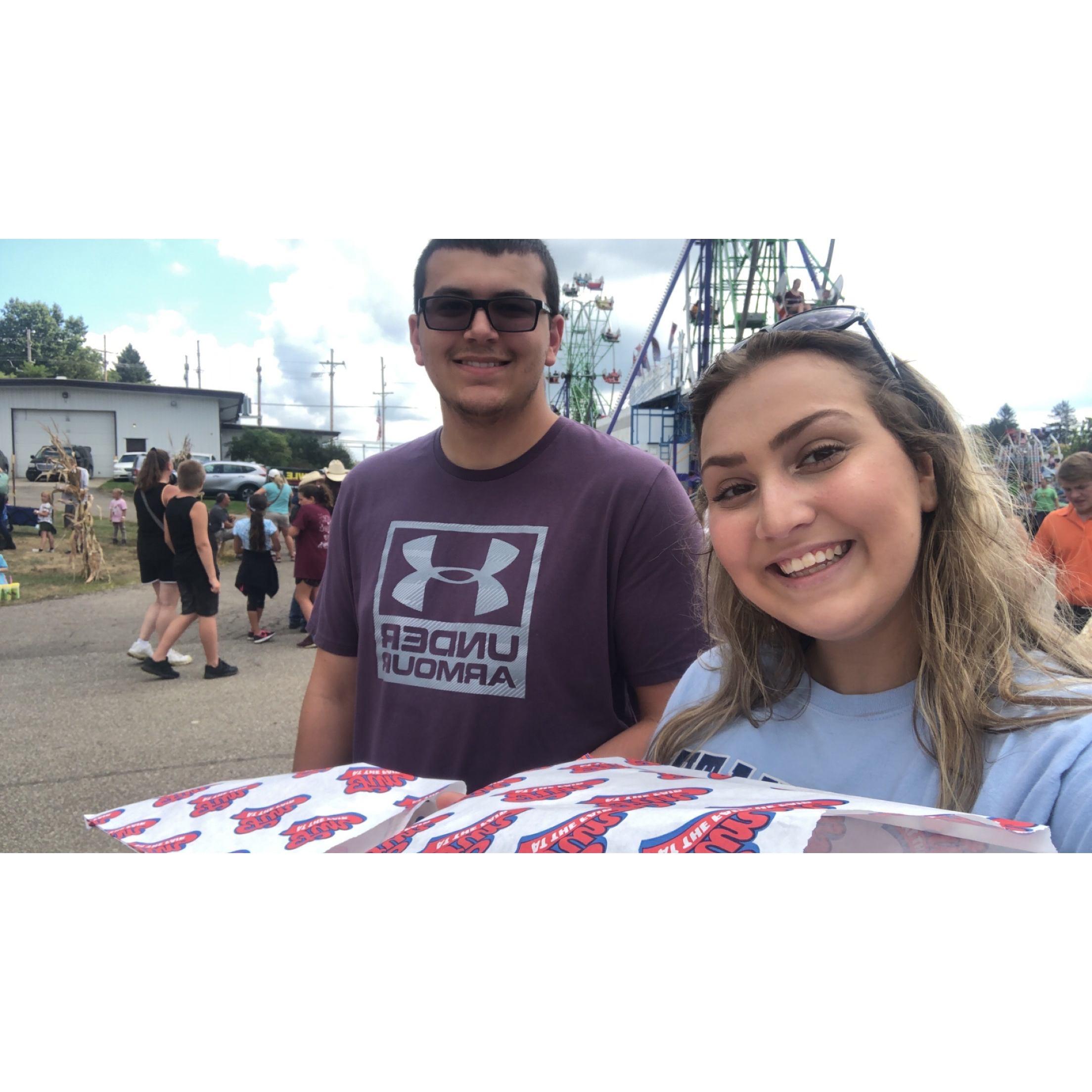 Our favorite tradition of going to the Geauga County Fair to get Funnel Cake and Fried Oreos!!