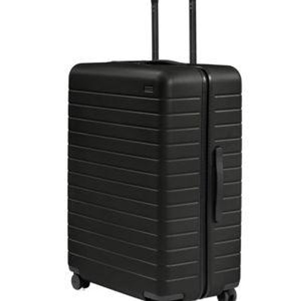 Away Large Checked Luggage, 29 Inch Hardside Suitcase with Spinner Wheels, Lightweight & Durable, TSA Lock, Jet Black