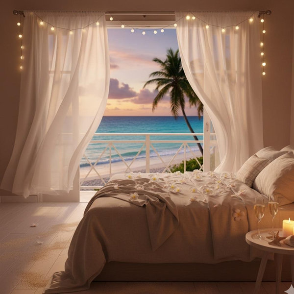 In Case We Get Frisky: Balcony Curtains $275