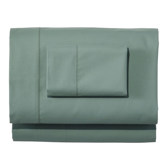Pima Cotton Percale Sheet Set - Sea Green, Queen