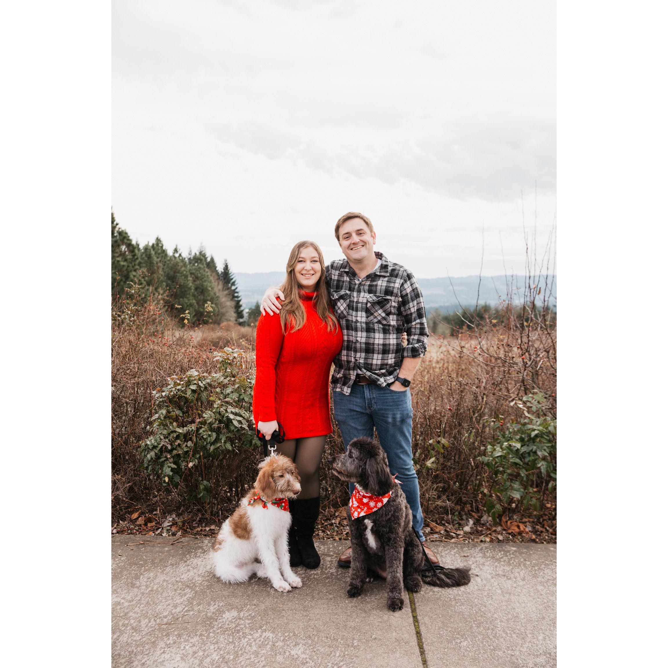 Right before he proposed, our little family!