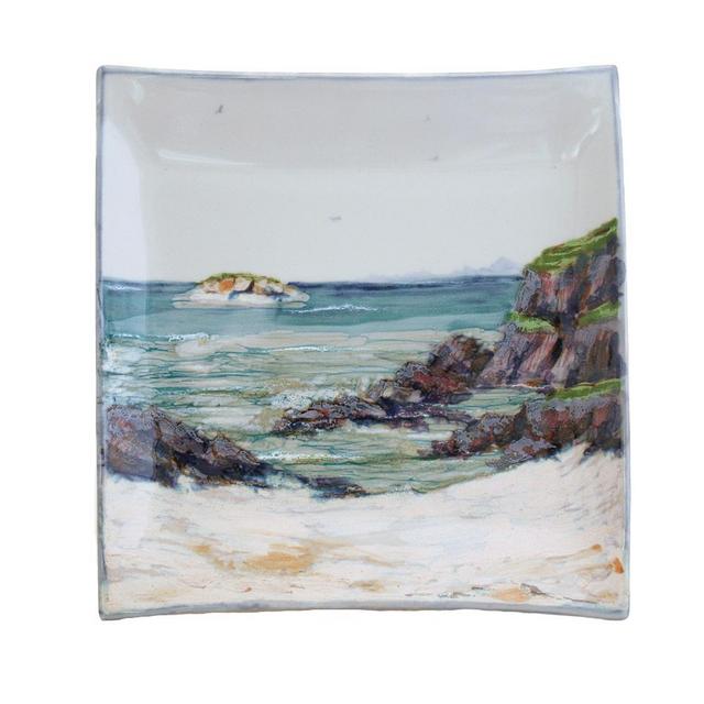 X-Large Square Scottish Stoneware Serving Plate– Seascape