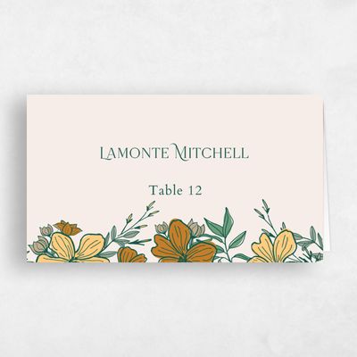 Emerald, Green Wedding Place Card - Leighton