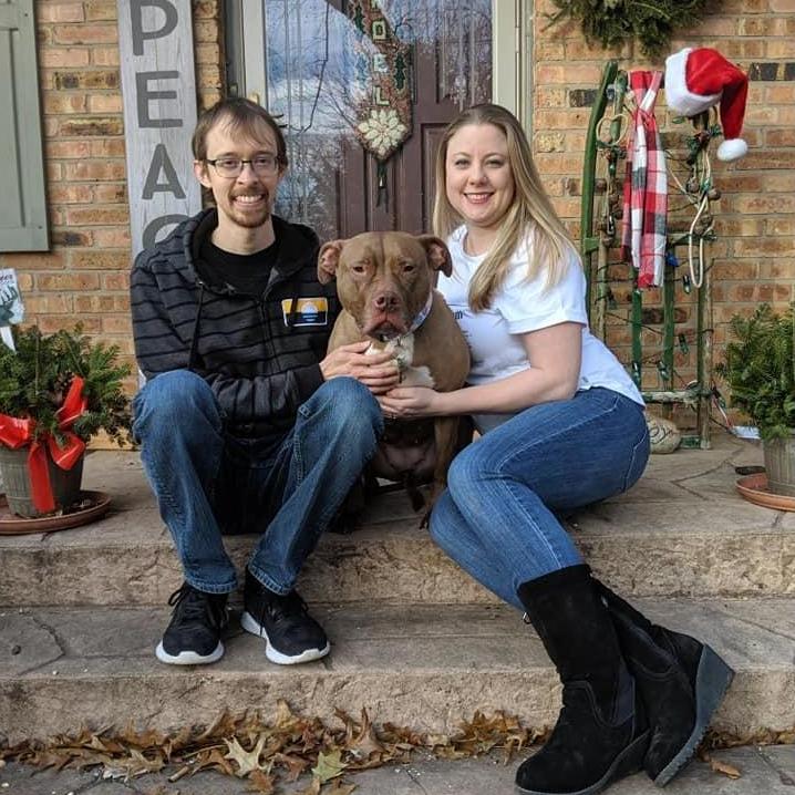 Christmas 2019. Ruby looks thrilled.