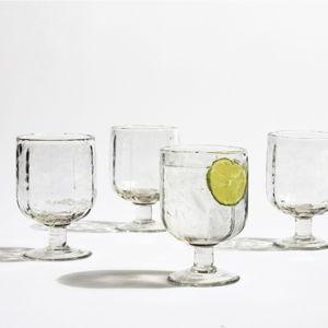 Hammered Café Glass Goblets - Set of 4