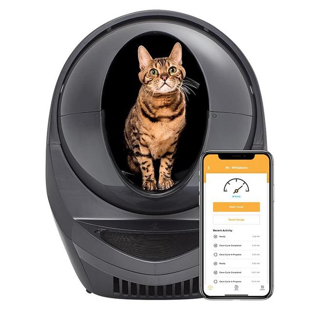 Litter-Robot 3 Connect - Automatic, Self-Cleaning Litter Box for Cats - Designed and Assembled in The USA - WiFi-Enabled Litter Box - Grey - Never Scoop Again - Odor Control