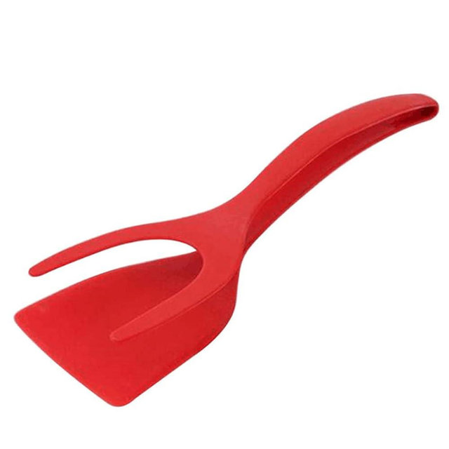 2 In 1 Tongs Grip & Flip Spatula Fried Egg Spatula Turner Spatula Made Of Silicone With Non-Stick Coating ​Food Grip Egg Tongs