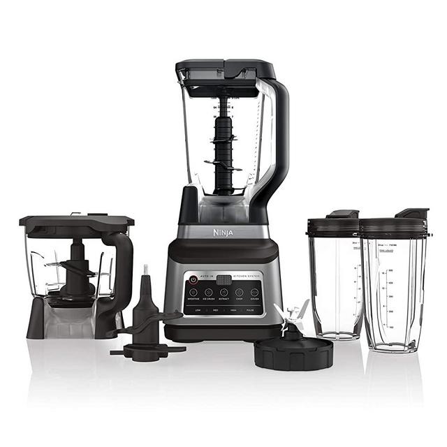 Ninja BN801 Professional Plus Kitchen System with Auto-iQ, and 64 oz. max liquid capacity Total Crushing Pitcher, in a Black and Stainless Steel Finish (Renewed)