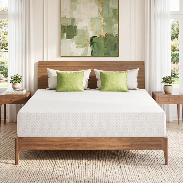 EGOHOME 12 Inch King Mattress, Memory Foam Mattress in a Box with Cooling Green Tea Gel, Relieve Pressure with Medium Plush Support, CertiPUR-US Certified, 80''L x 76''W, White