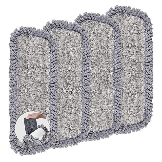 Microfiber Replacement Mop Pads Heads for Wet Dry Dust Mop, EXEGO Spray Mop Heads Refills Washable Compatible with Bona Floor Care System for Kitchen Home Commercial Floor Cleaning, 4 Pack