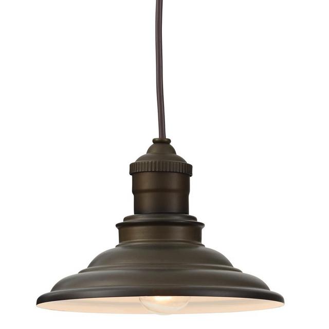 allen + roth Hainsbrook Aged Bronze Mini Rustic Cone Pendant