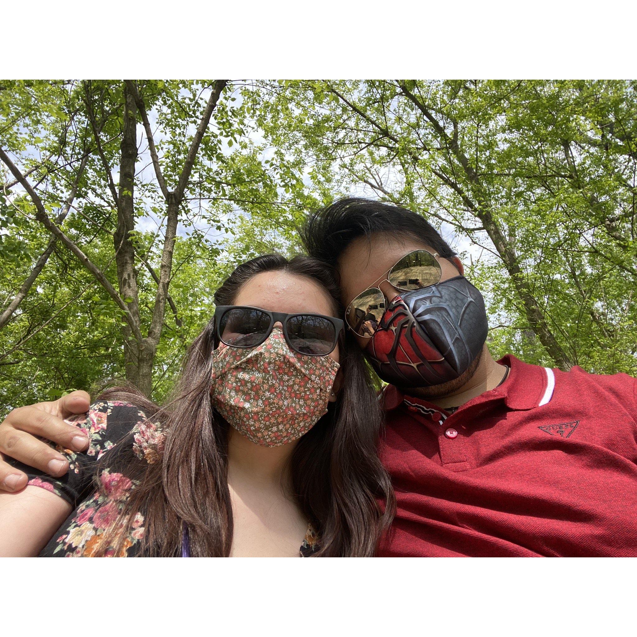 Second date at Teddy Roosevelt Island (the fountains were off :( after I bragged about how pretty they were)