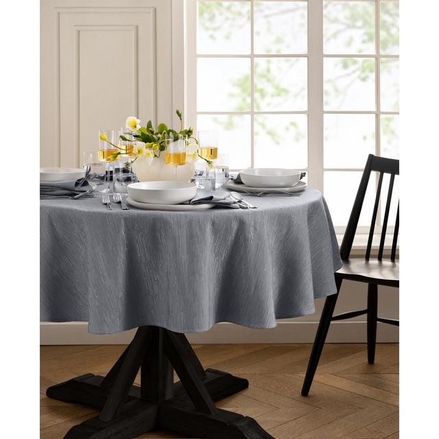 Continental Solid Texture Water and Stain Resistant Round Tablecloth, 90"