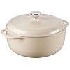 Lodge Essential Enamel Cast Iron Dutch Oven 6 Quarts - Perfect for Bread Baking, Braising, Marinating & Slow Cooking, Features Moisture-Sealing Lid & Dual Handles, Kitchen Essentials, Sandalwood