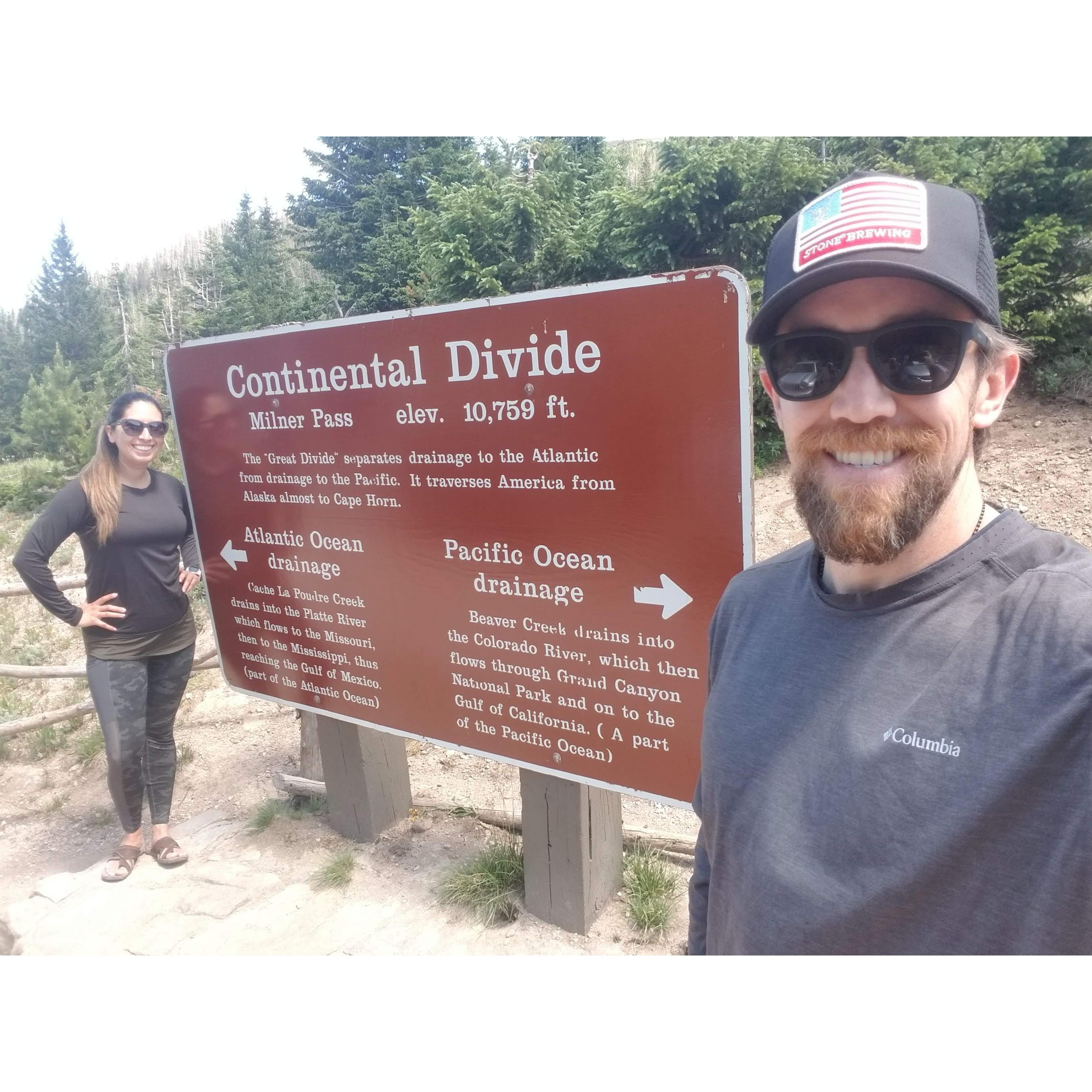 In Rocky Mountain National Park...where of course Selina had to be on the Atlantic Ocean side of the sign.