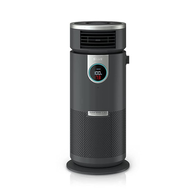 Shark HC452 3-in-1 Air Purifier, Heater & Fan with NanoSeal HEPA, Cleansense IQ, Odor Lock, for 500 Sq. Ft, Captures 99.98% of Particles, Dust, Allergens & Smoke, 0.1–0.2 Microns, Grey