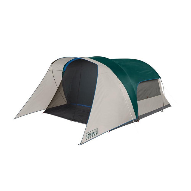 Coleman Weatherproof 4-Person Cabin Tent with Screened Porch, Screen Room Adds 35% More Space, Rainfly Included, 10-Minute Setup