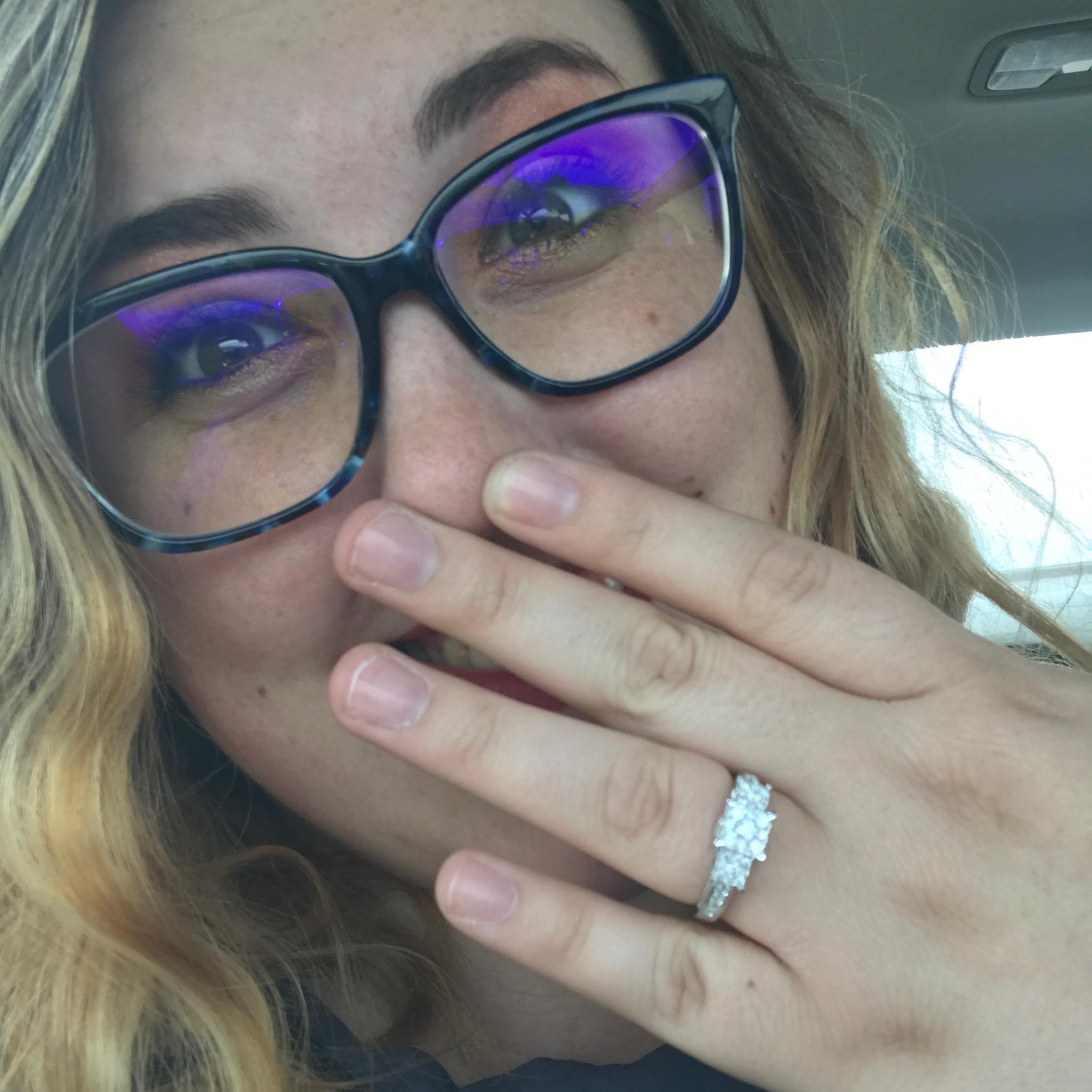 The ring! And my obvious happiness!