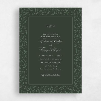 Deep Forest, Green Wedding Invitation - Manado Classic