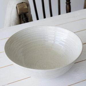 Ceramic Large White Salad Bowl