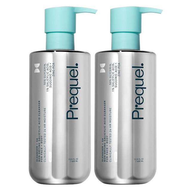 Prequel Skin Gleanser SA, Moisturizing Glycerin Face Wash,1% Salicylic Acid Face Cleanser, Unscented and Combination Skin Face Soap, 13.5 fluid ounce (Pack of 2)