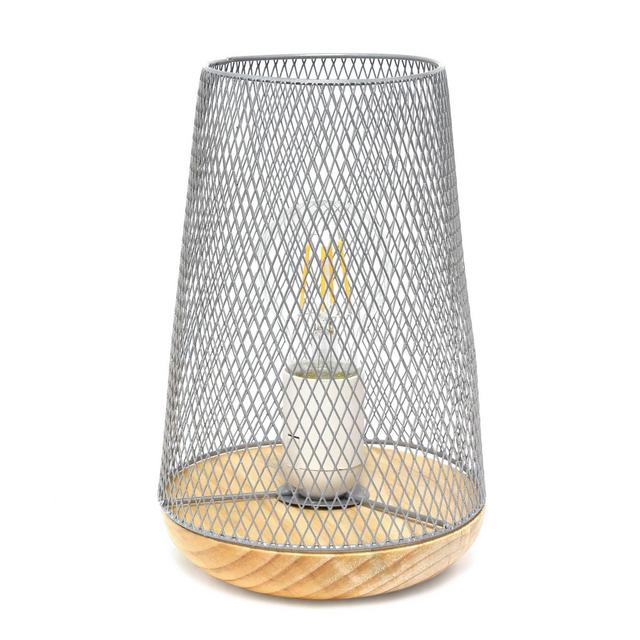 Wired Mesh Uplight Table Lamp Gray - Simple Designs