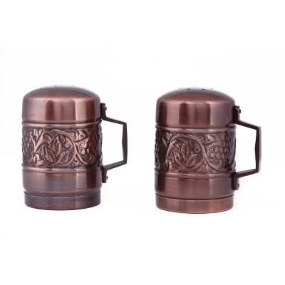 Old Dutch 2pc Stainless Steel Antique Embossed Heritage Stovetop Salt and Pepper Set