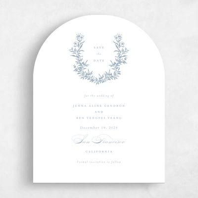Blue Arch Wedding Save the Date - Vienna Portrait