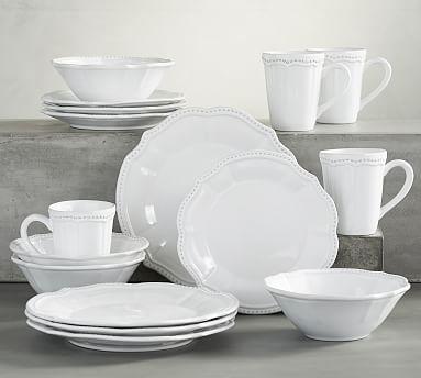 Leila 16-Piece Dinnerware Set - White