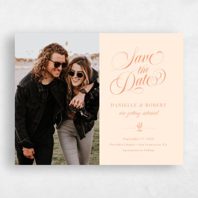 Buttercream, Orange Wedding Save the Date - Jerome Photo