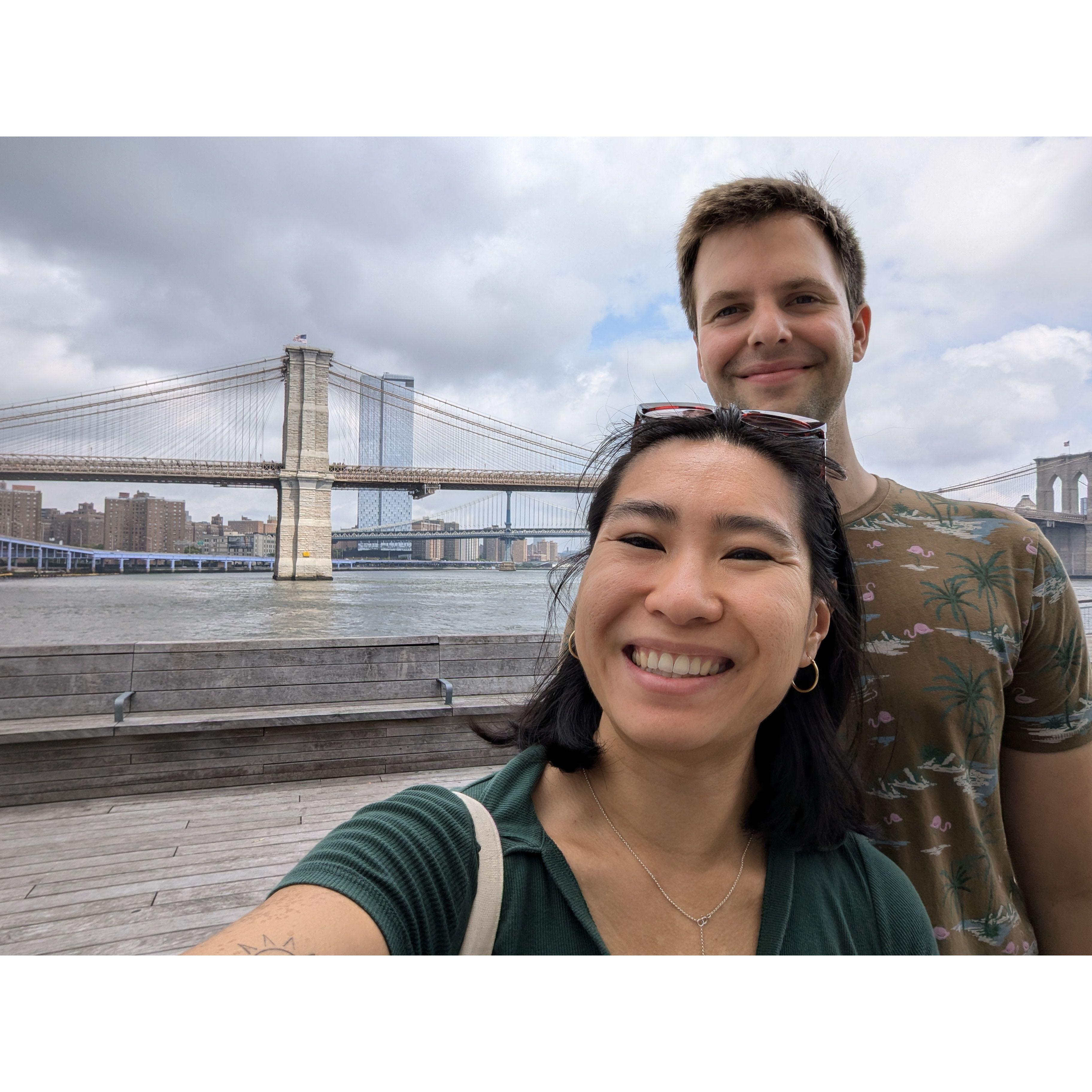 Before our first NYC ferry ride (surprisingly fast!)