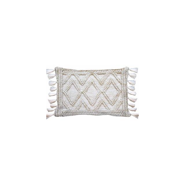 Woven Textured Diamond Lumbar Pillow Cream - Opalhouse™