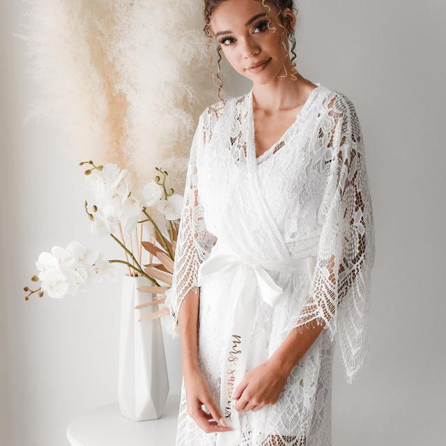 Bride Robe Lace Bridal Robe Personalized...