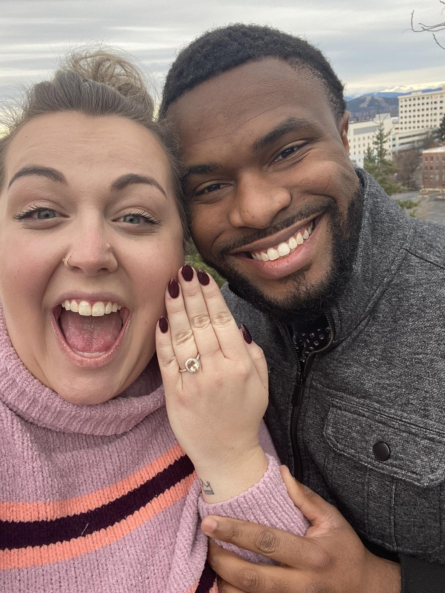 The day after the engagement the couple was still riding the excitement and went back to the spot they got engaged!
