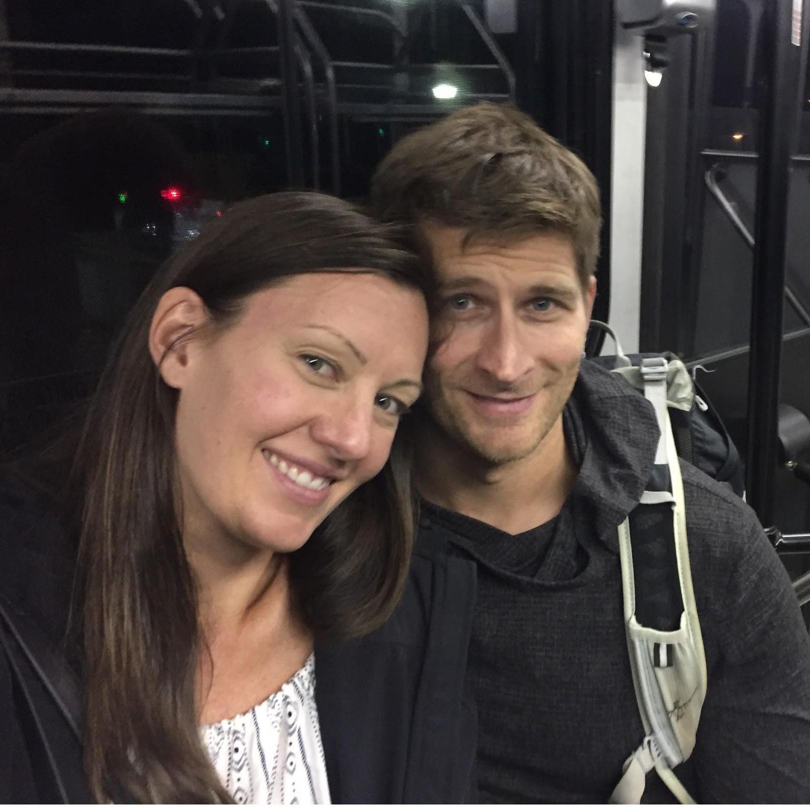 On the bus in LA.  Is this really our 8th vacation together already?