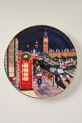 Holiday in the City Stoneware Dessert Plate