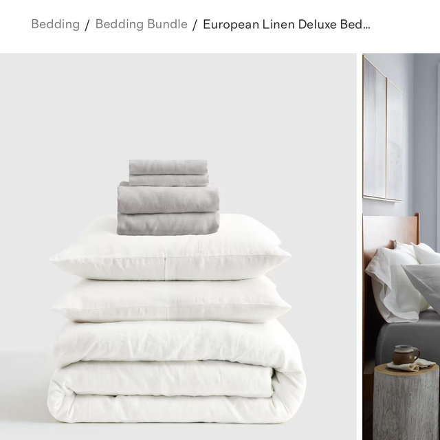 European Linen Deluxe Bedding Bundle - Cafe Gingham, Standard