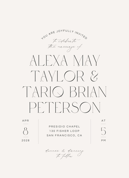 Nash Portrait | Light Oatmeal | Zola Wedding Invitations