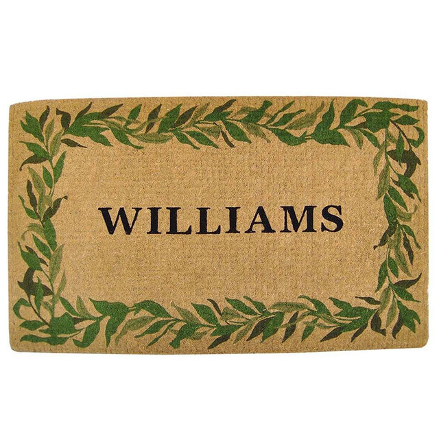 Personalized Bay Leaf Coir Doormat, 36" x 22"