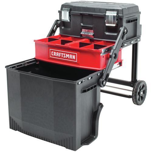 CRAFTSMAN 22-in 1-Drawer Red Plastic; Metal Wheeled Lockable Tool Box