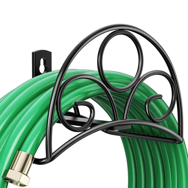 Metal Garden Hose Holder - Wall Mounted Water Hose Holder - Hose Hanger Heavy Duty for Water Hose Extension Cords Vacuum Hose