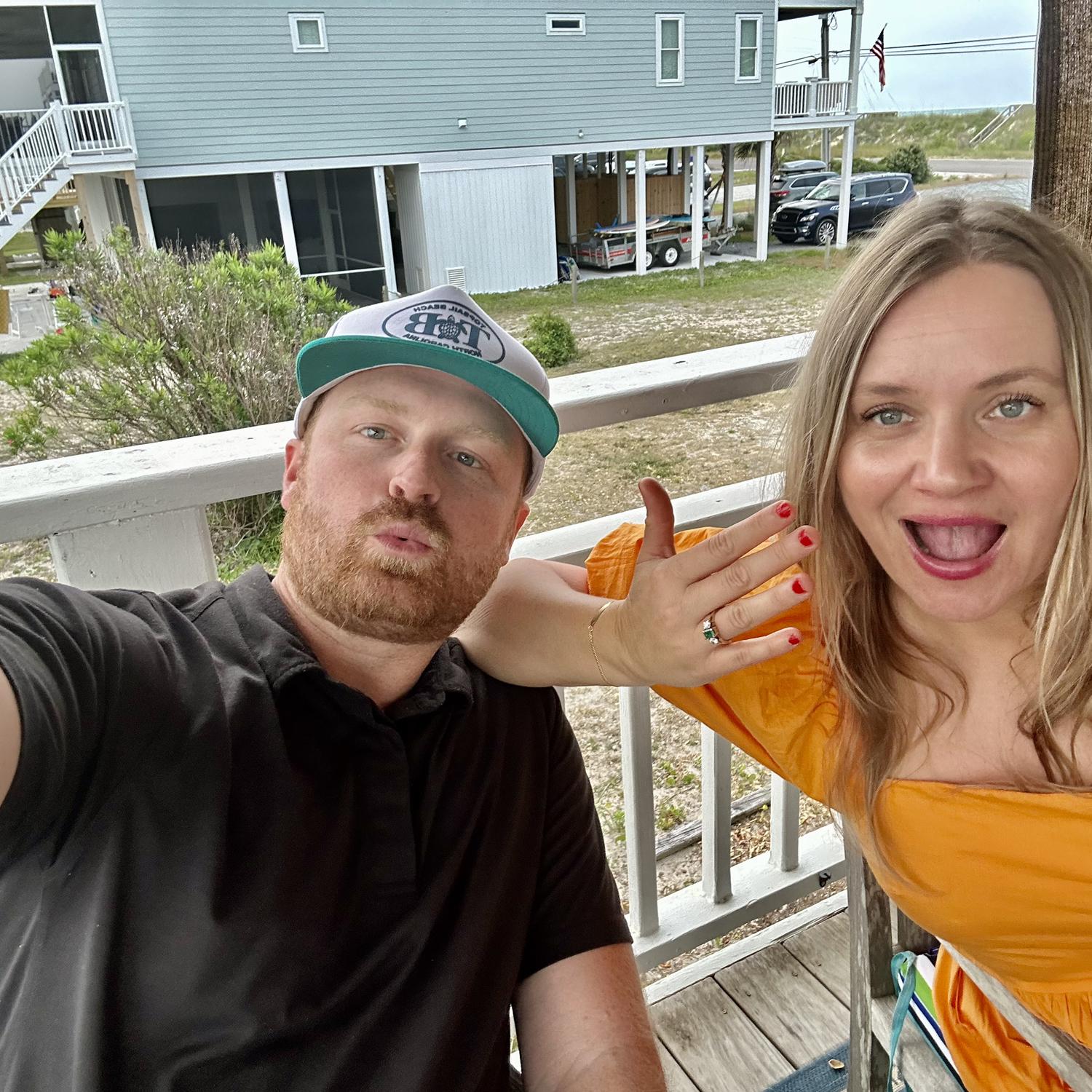 Celebrating our proposal in Topsail, NC