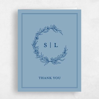 Dusty Blue Wedding Thank You - Goundry Wreath